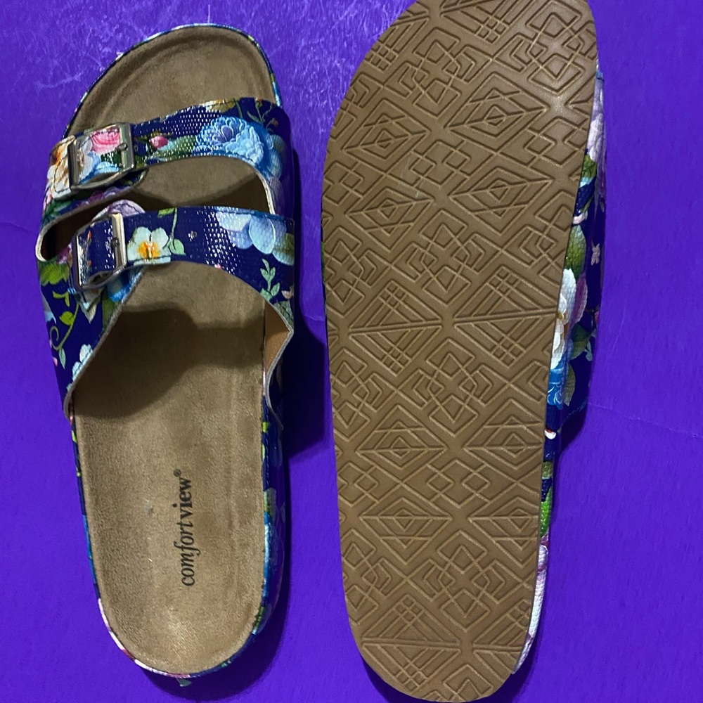 Comfortview Floral Sandals US 10.5